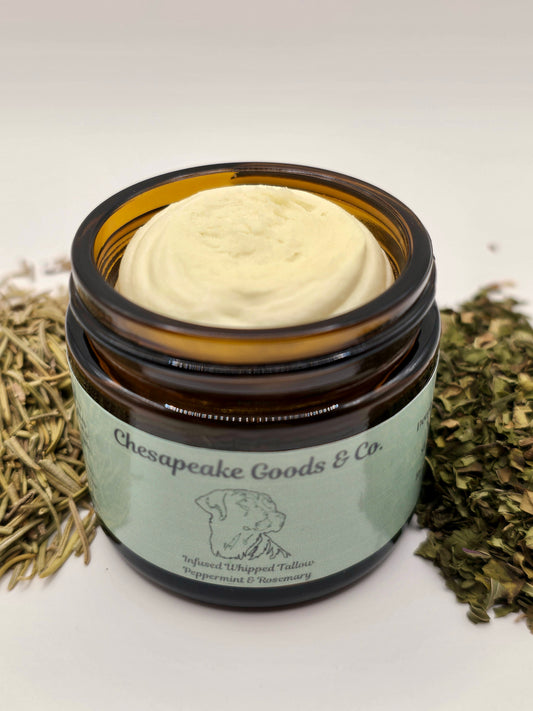 Peppermint & Rosemary Infused Whipped Tallow - Jojoba Oil